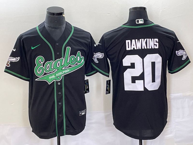 Men Philadelphia Eagles #20 Dawkins Black Nike 2023 Co Branding Game NFL Jersey style 8